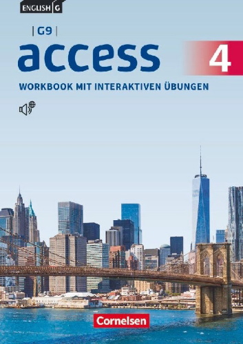 Buchcover und Innenansicht für das Buch: English G Access G9 Band 4: 8. Schuljahr - Workbook mit interaktiven Übungen online