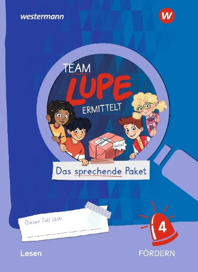 Buchcover und Innenansicht für das Buch: TEAM LUPE ERMITTELT - Übungshefte. Lesen FÖRDERN 4