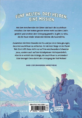 Buchcover und Innenansicht für das Buch: 5 Worlds (Band 2) - Der Kobaltprinz