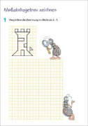 Buchcover und Innenansicht für das Buch: Fit für Mathe 4. Klasse. Mein 5-Minuten-Block