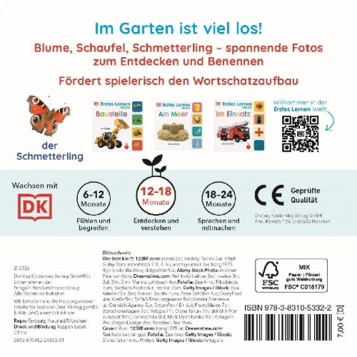 Buchcover und Innenansicht für das Buch: Erstes Lernen Pocket. Garten
