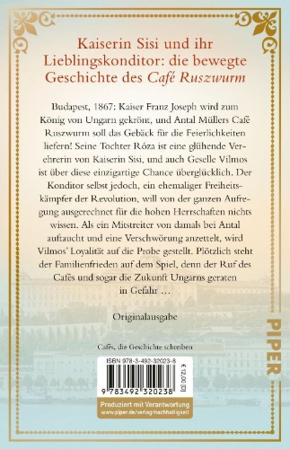 Buchcover und Innenansicht für das Buch: Ein Café in Budapest