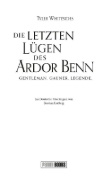 Buchcover und Innenansicht für das Buch: The Last Lies of Ardor Benn