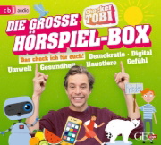 Buchcover und Innenansicht für das Buch: Die große Checker-Tobi-Hörspiel-Box