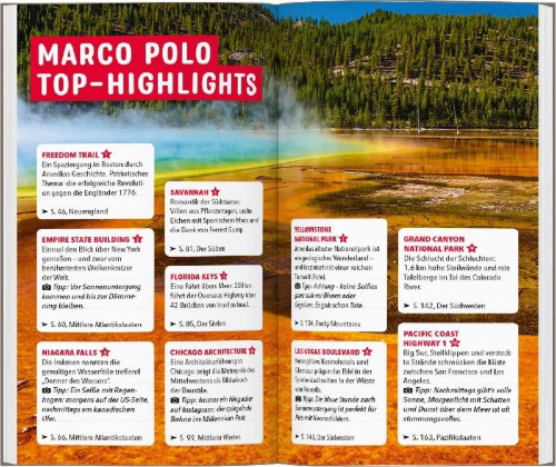 Buchcover und Innenansicht für das Buch: MARCO POLO Reiseführer USA