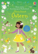 Buchcover und Innenansicht für das Buch: Mein erstes Anziehpuppen-Stickerbuch: Olivia feiert Ostern