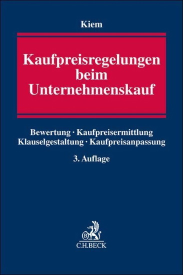 Buchcover und Innenansicht für das Buch: Kaufpreisregelungen beim Unternehmenskauf