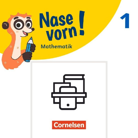 Buchcover und Innenansicht für das Buch: Nase vorn! 1. Schuljahr - Basiskompetenzen Mathe - Ziffernschreiben, Rechnen im Zahlenraum bis 20 trainieren & Sicher in die 2. Klasse - 4 Übungshefte im Paket mit Lösungen