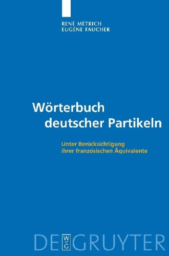 Buchcover und Innenansicht für das Buch: Wörterbuch deutscher Partikeln