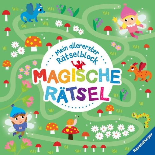 Buchcover und Innenansicht für das Buch: Mein allererster Rätselblock: Magische Rätsel