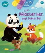 Buchcover und Innenansicht für das Buch: Play+ Mein lustiges Spielbuch Pflaster her, sagt Doktor Bär - ab 2 Jahre
