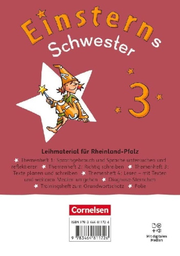 Buchcover und Innenansicht für das Buch: Einsterns Schwester - Sprache und Lesen 3. Schuljahr. Themenhefte 1-4, Training Grundwortschatz und Diagnoseheft im Schuber (Ausgabe Rheinland-Pfalz)