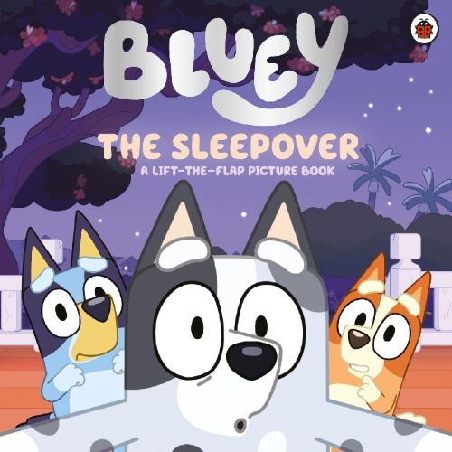Buchcover und Innenansicht für das Buch: Bluey: The Sleepover
