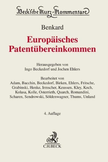 Buchcover und Innenansicht für das Buch: Europäisches Patentübereinkommen