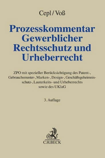 Buchcover und Innenansicht für das Buch: Prozesskommentar Gewerblicher Rechtsschutz und Urheberrecht