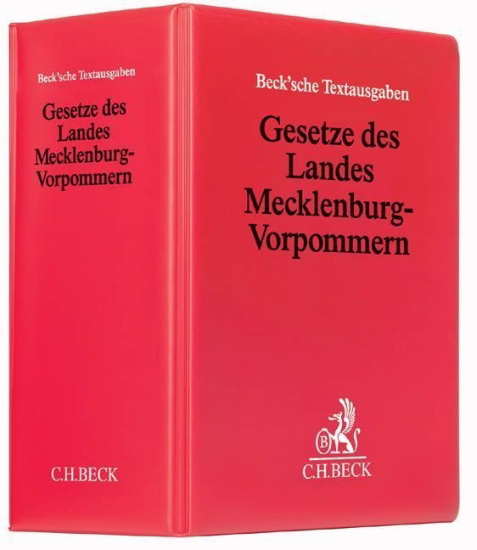 Buchcover und Innenansicht für das Buch: Gesetze des Landes Mecklenburg-Vorpommern (mit Fortsetzungsnotierung). Inkl. 80. Ergänzungslieferung