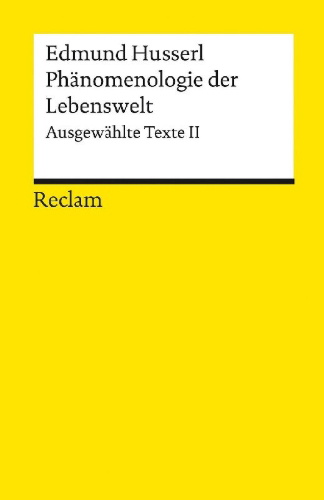 Buchcover und Innenansicht für das Buch: Phänomenologie der Lebenswelt