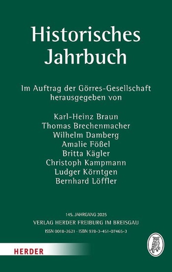Buchcover und Innenansicht für das Buch: Historisches Jahrbuch 145