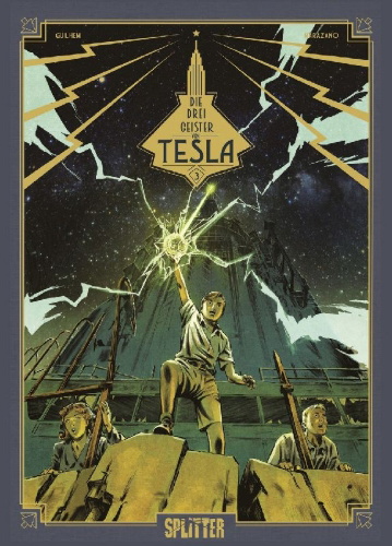 Buchcover und Innenansicht für das Buch: Die drei Geister von Tesla. Band 3