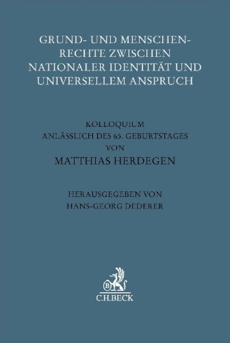 Buchcover und Innenansicht für das Buch: Grund- und Menschenrechte zwischen nationaler Identität und universellem Anspruch