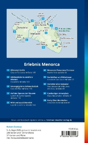 Buchcover und Innenansicht für das Buch: MICHAEL MÜLLER Reiseführer Menorca