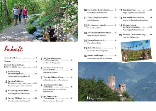Buchcover und Innenansicht für das Buch: Südtirol für Wandermuffel