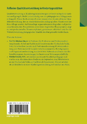 Buchcover und Innenansicht für das Buch: Reflexive Qualitätsentwicklung in Kindertagesstätten