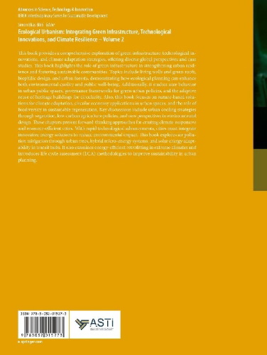 Buchcover und Innenansicht für das Buch: Ecological Urbanism: Integrating Green Infrastructure, Technological Innovations, and Climate Resilience - Volume 2