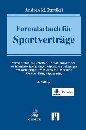 Buchcover und Innenansicht für das Buch: Formularbuch für Sportverträge