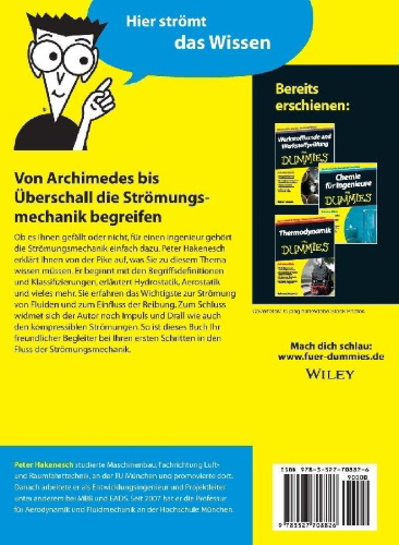 Buchcover und Innenansicht für das Buch: Strömungsmechanik für Dummies