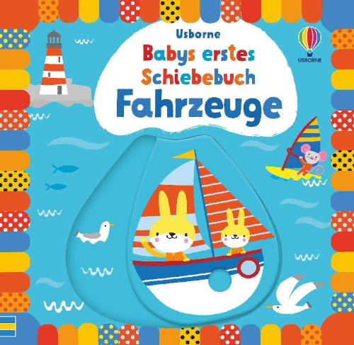 Buchcover und Innenansicht für das Buch: Babys erstes Schiebebuch: Fahrzeuge
