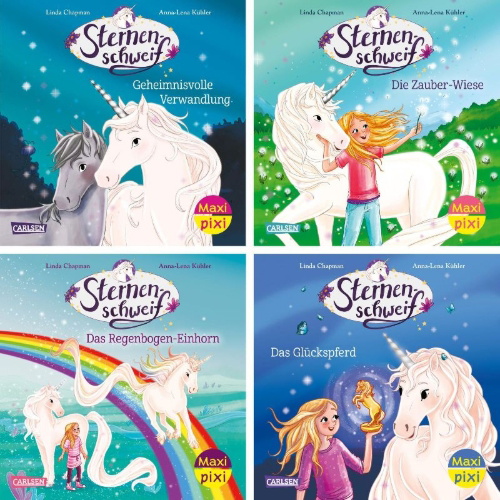 Buchcover und Innenansicht für das Buch: Maxi-Pixi-4er-Set 131: Neues von Sternenschweif (4x1 Exemplar)
