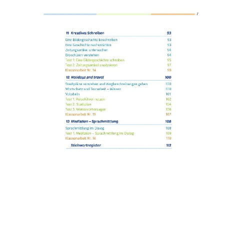 Buchcover und Innenansicht für das Buch: Fit für die Klassenarbeit - Gymnasium. Englisch 6