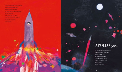 Buchcover und Innenansicht für das Buch: The Dog Who Danced On The Moon