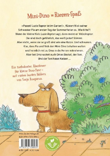 Buchcover und Innenansicht für das Buch: Luzie Raptor. Ferien mit Dino
