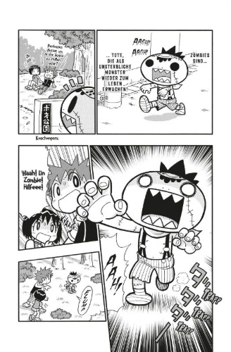 Buchcover und Innenansicht für das Buch: ZOZOZO ZOMBIE-KUN
