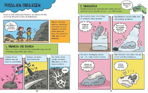 Buchcover und Innenansicht für das Buch: Suchen nach Sauriern - Das große Ausbuddeln