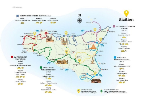 Buchcover und Innenansicht für das Buch: ADAC Roadtrips - Sizilien