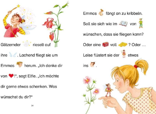 Buchcover und Innenansicht für das Buch: Bildermaus - Geschichten von der kleinen Fee