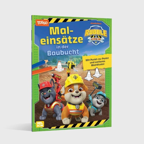 Buchcover und Innenansicht für das Buch: Rubble & Crew: Maleinsätze in der Baubucht