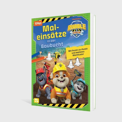 Buchcover und Innenansicht für das Buch: Rubble & Crew: Maleinsätze in der Baubucht