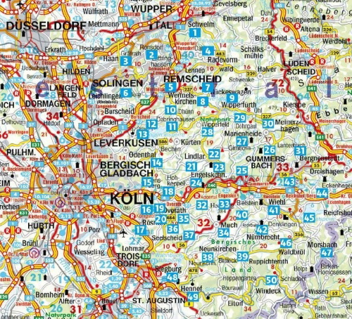 Buchcover und Innenansicht für das Buch: ROTHER Wanderführer Bergisches Land