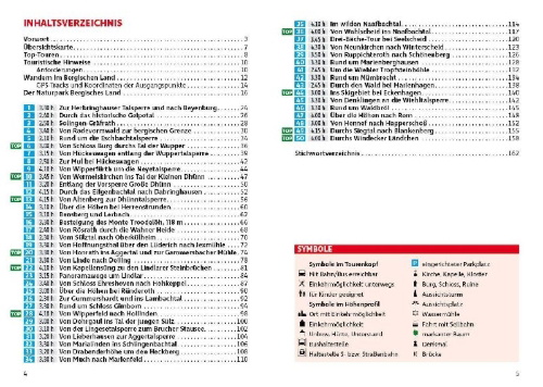 Buchcover und Innenansicht für das Buch: ROTHER Wanderführer Bergisches Land