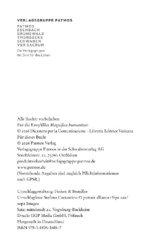 Buchcover und Innenansicht für das Buch: Magnifica humanitas: Die großartige Menschheit