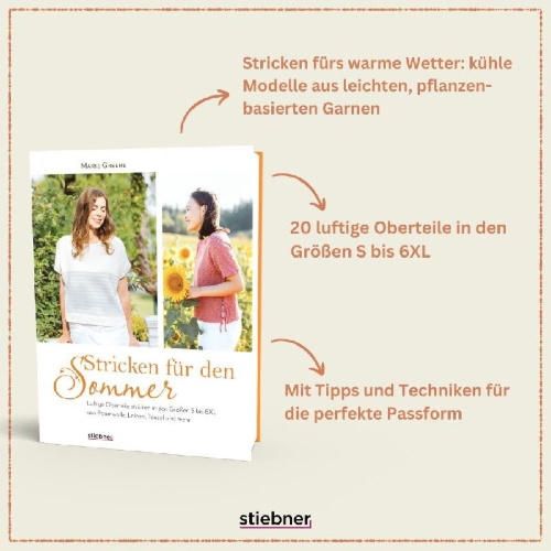 Buchcover und Innenansicht für das Buch: Stricken für den Sommer