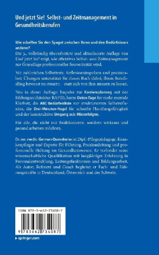 Buchcover und Innenansicht für das Buch: Und jetzt Sie! Selbst- und Zeitmanagement in Gesundheitsberufen