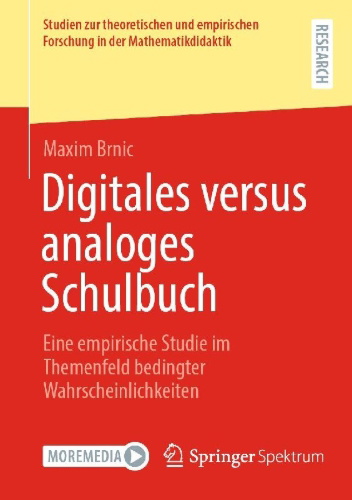 Buchcover und Innenansicht für das Buch: Digitales versus analoges Schulbuch