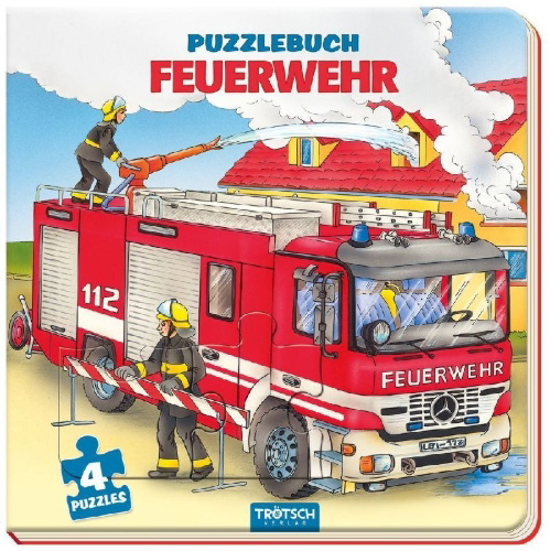 Buchcover und Innenansicht für das Buch: Trötsch Pappenbuch Puzzlebuch Feuerwehr