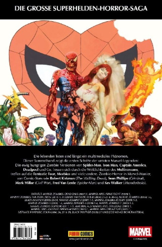 Buchcover und Innenansicht für das Buch: Marvel Zombies: Dead Days (2007) 1, Marvel Apes: Prime Eight (2009) 1,Marvel Zombies: Evil Evolution (2010) 1, Ultimate Fantastic Four (2004) 21-23 & 30-32, Marvel Zombies (2006) 1-5, Black Panther (2005) 28-30, Marvel Zombies 2 (2007) 1-5, Marvel Zombies Return (2009) 1-5, Marvel Zombies 3 (2008) 1-4, Marvel Zombies 4 (2009) 1-4, Marvel Zombies 5 (2010) 1-5, Marvel Zombies Supreme (2011) 1-5, Material aus Marvel Apes: Speedball (2009) 1, Marvel Apes: Amazing Spider-Monkey (2009) 1, Marvel Apes: Grunt Line (2009) 1, Ultimate Fantastic Four (2004) 24, 27 & 29, Black Panther (2005) 27 und jede M