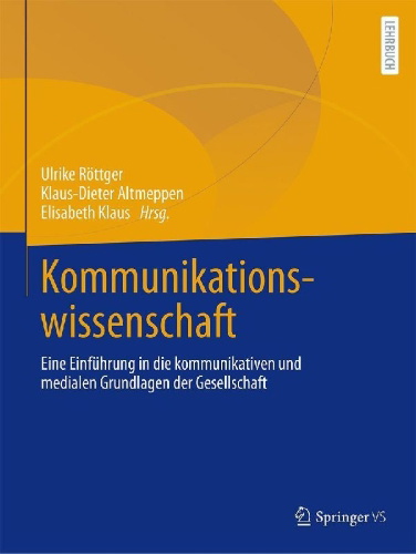 Buchcover und Innenansicht für das Buch: Kommunikationswissenschaft
